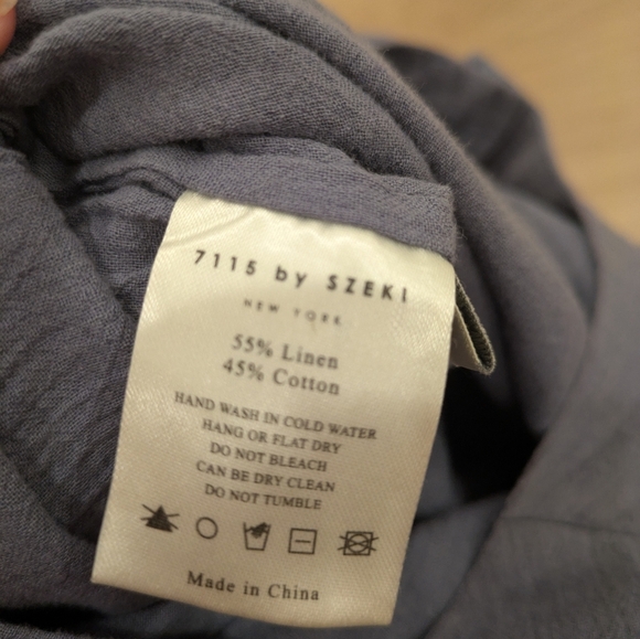 7551 By Szeki Blue Linen Jumpsuit Size S - Picture 7 of 7